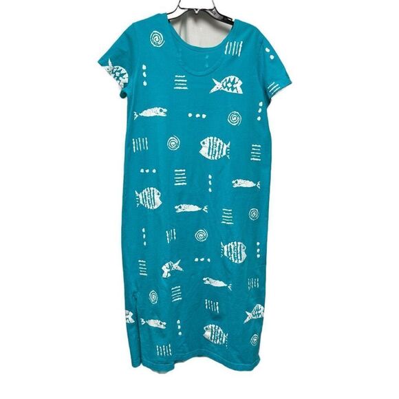 Vintage Fish Maxi Dress - Picture 1 of 5